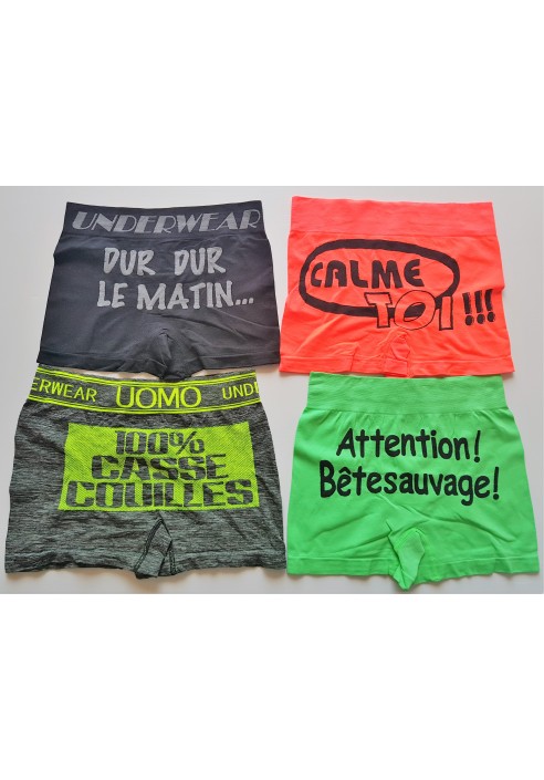 LOT 4 BOXERS HOMME HUMORISTIQUE